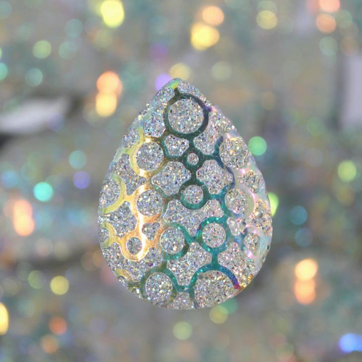 Clear AB Bubbles Teardrop sew on Gems - S177