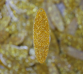 Gold Glitter Oval Resin Slab - S2