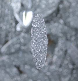 Silver Glitter Oval Resin Slab - S3