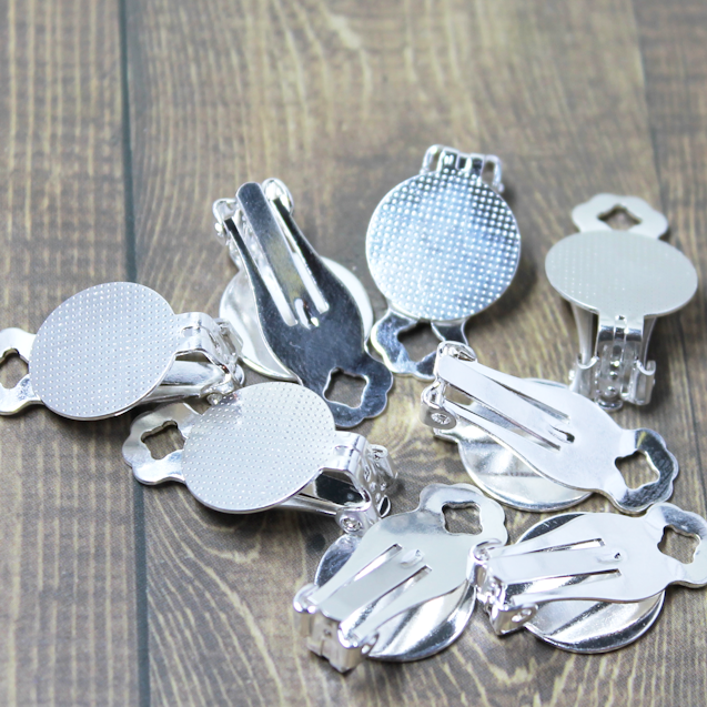 Silver Plated Hypoallergenic Clip-On Earrings, 4 pair