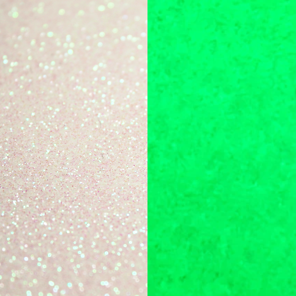 Faux Leather Sheet - Glow In The Dark White/Green Glitter - 116