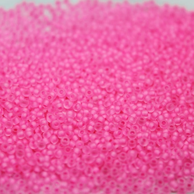 Neon Frosted Candy Pink ~ 11/0 JSB F207D