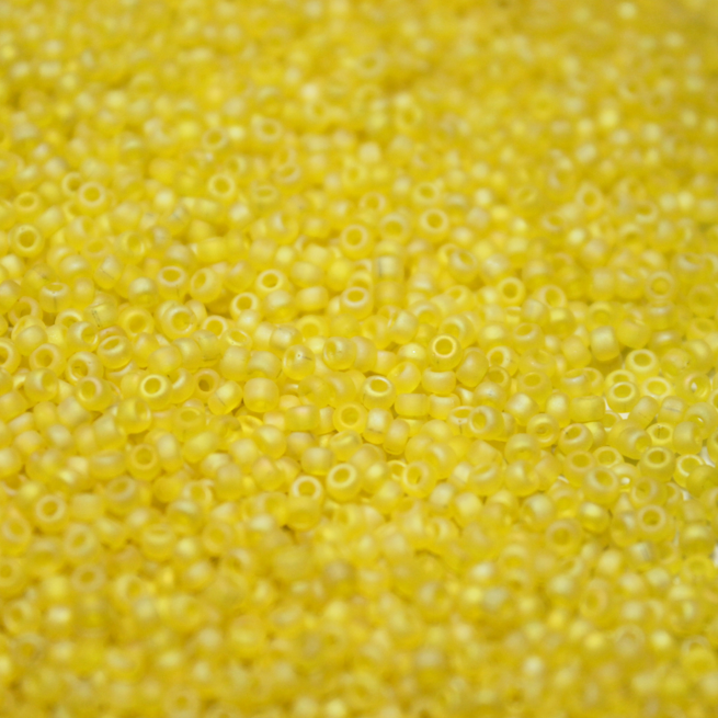 Transparent Frosted Yellow AB ~ 11/0 JSB F252 Japanese Seed Beads