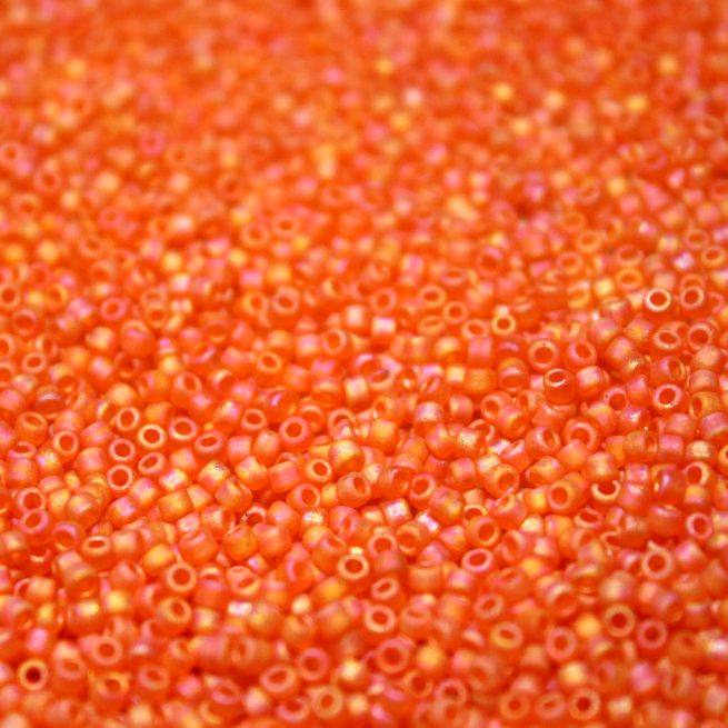 Transparent Frosted Orange AB ~ 11/0 JSB F253 Japanese Seed Beads