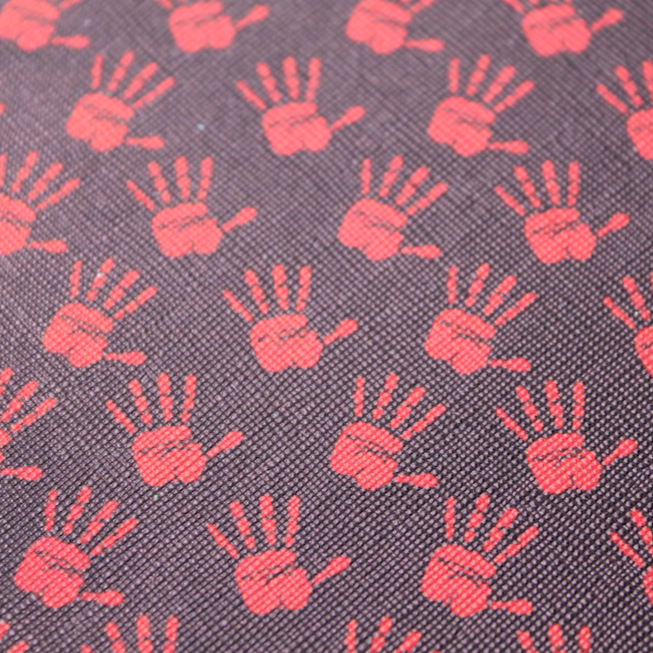 Faux Leather Sheet - Red Handprint - 49