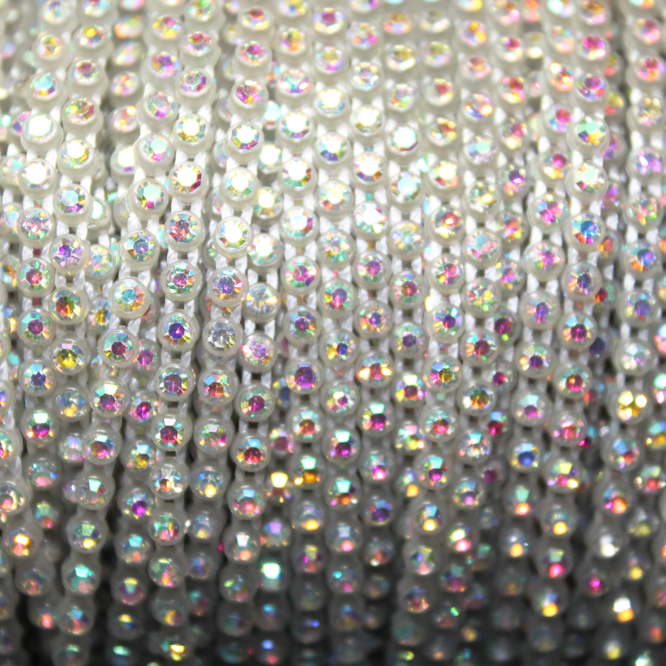 10 yrd - SS8 Clear w/ Clear AB rhinestone banding - PB8K-10