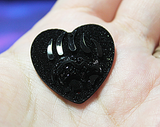 Black Bear Paw heartline Heart Resin sew on Gems - S175