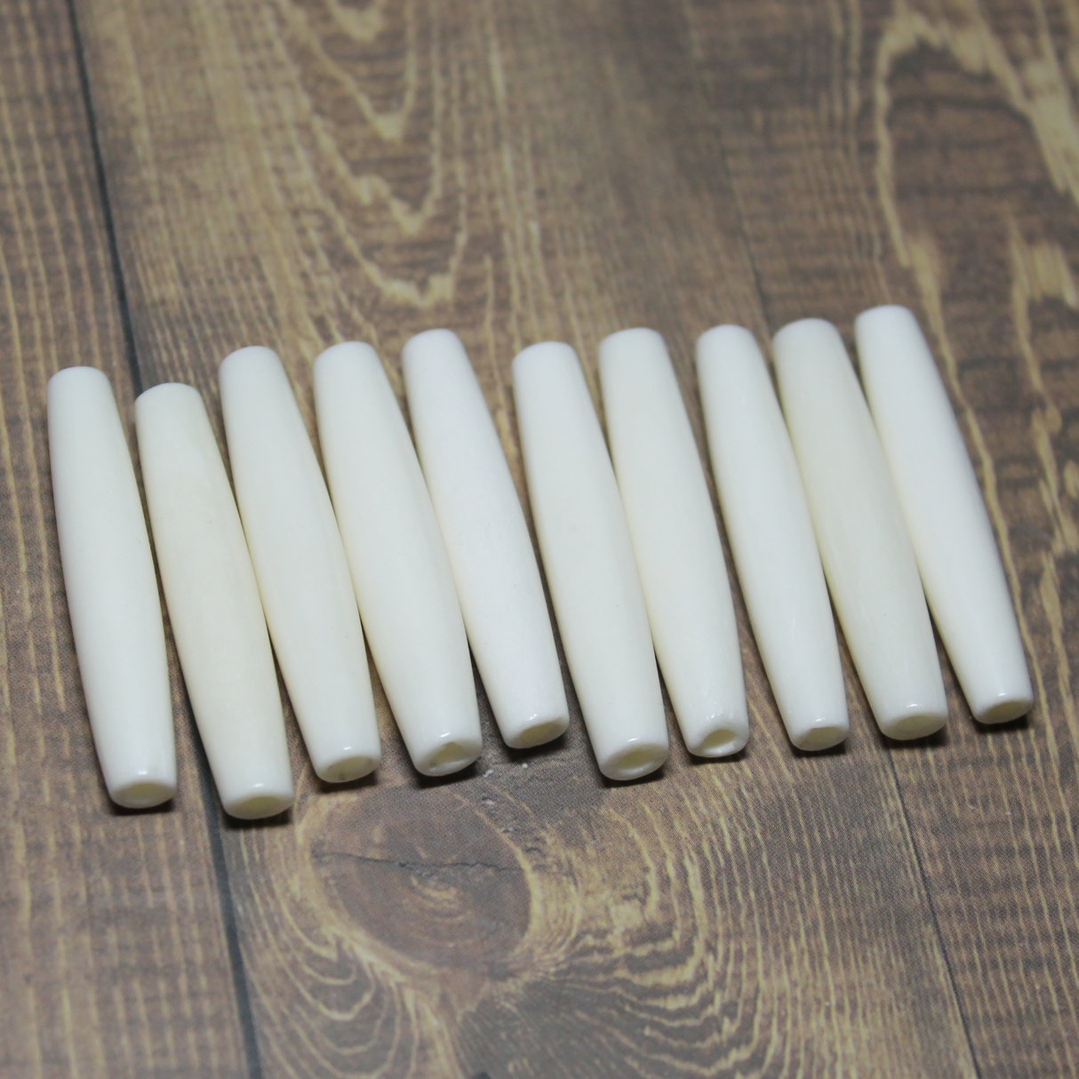 1.5" White Hairpipe, 10 pieces - HP 3