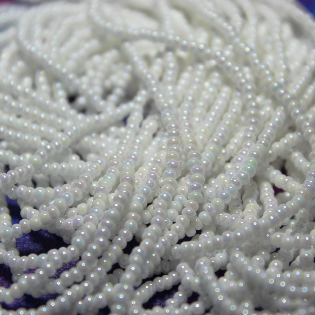 11/0 Czech Opaque Chalk White Iris - 11-100