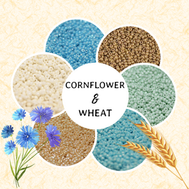 15/0 Japanese - 6 Tube Cornflower & Wheat Set