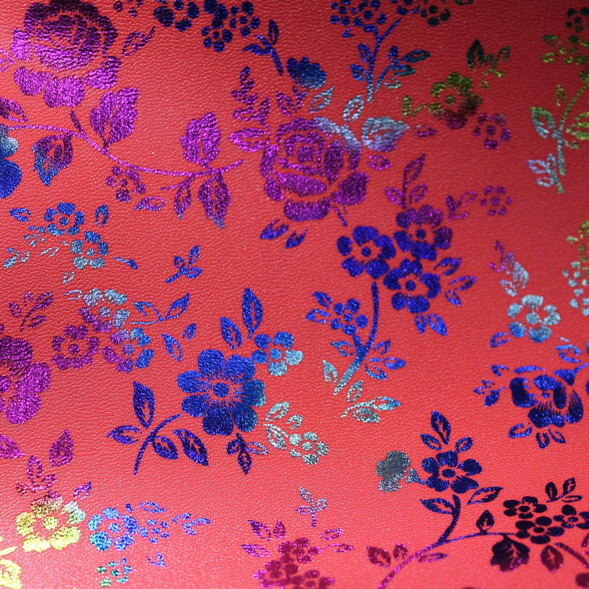 Faux Leather Sheet - Halo Floral Red - 15