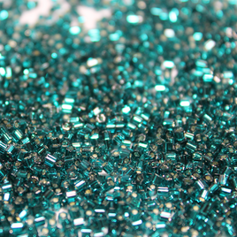 Silver Lined Dark Teal  ~ 15/0 HEX 17B