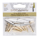 Metal Cones 19.1MM - 12 Silver, 12 Gold. - SC2
