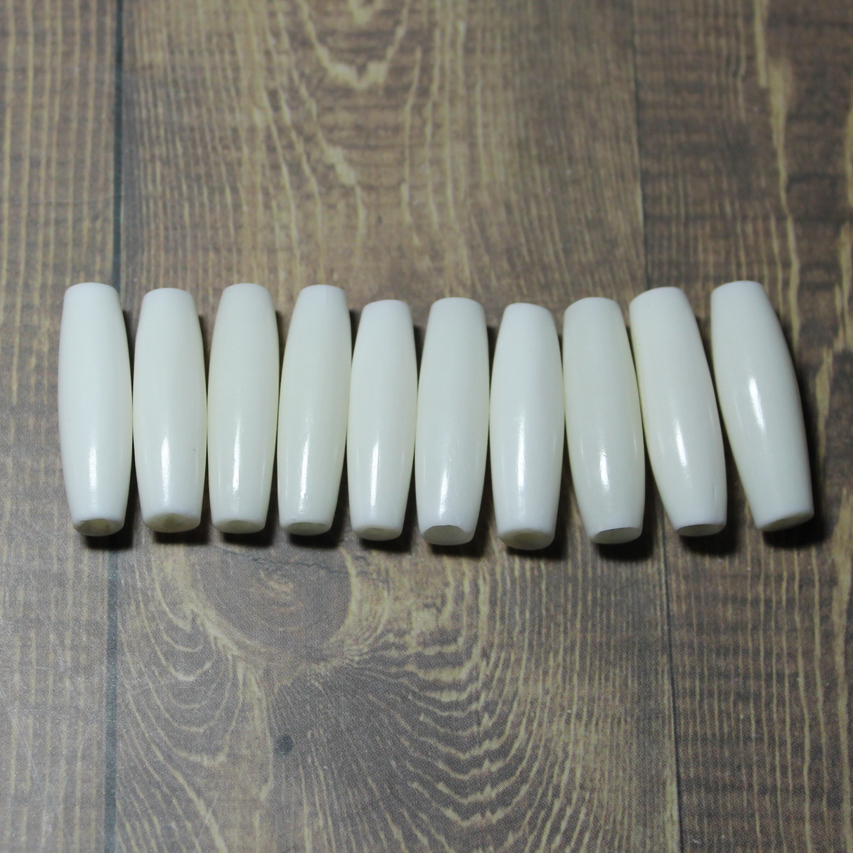 1" White Hairpipe, 10 pieces - HP 1