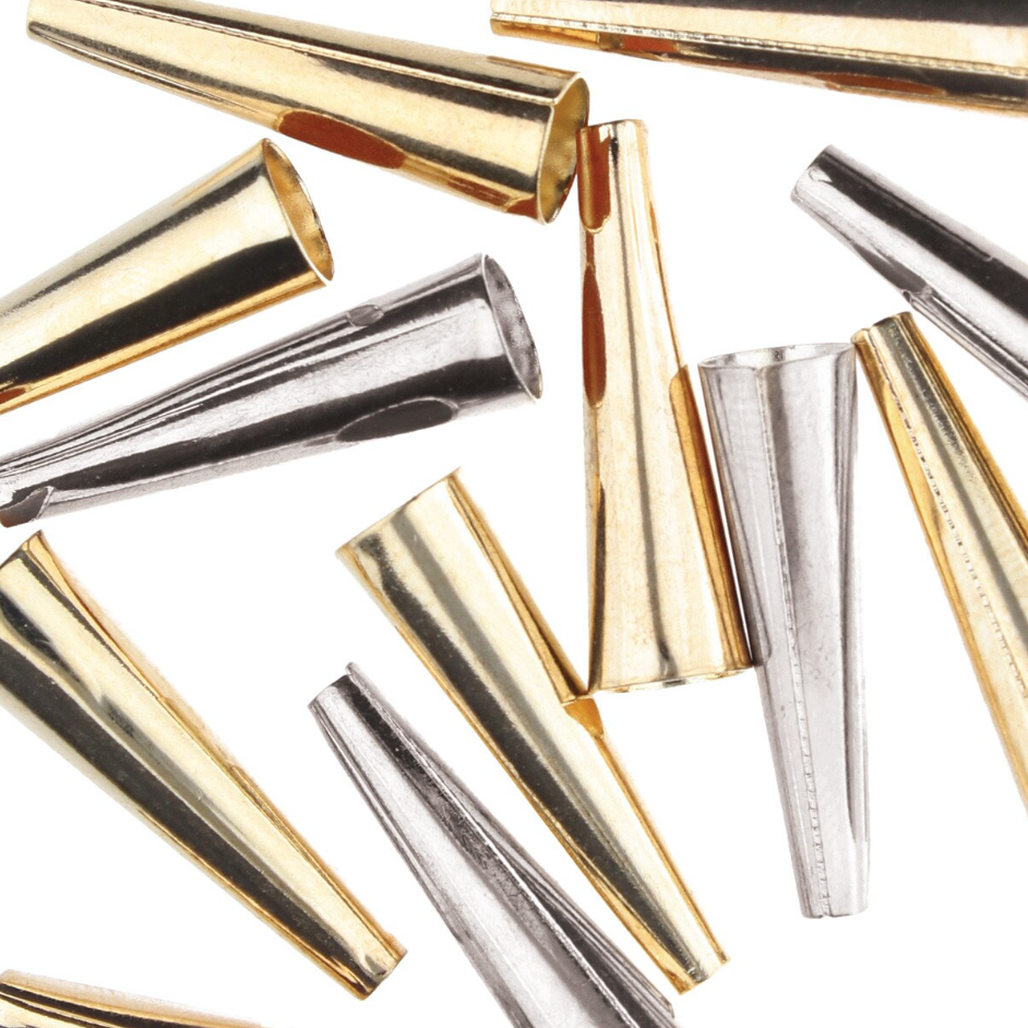 Metal Cones 24.6MM - 12 Silver, 12 Gold. - SC1