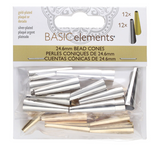 Metal Cones 24.6MM - 12 Silver, 12 Gold. - SC1