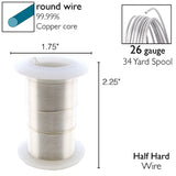 26 Gauge,  Tarnish Resistant Wire (34 yd) Silver - SW26