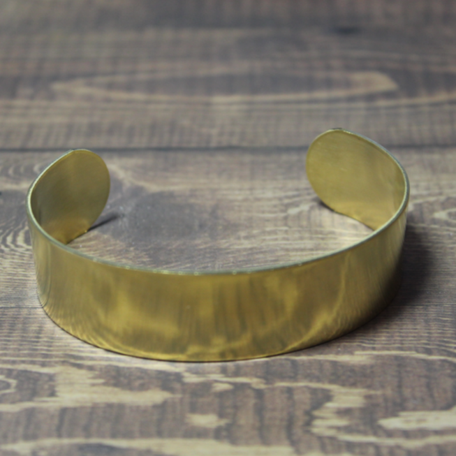 3/4 inch wide, flat raw brass cuff bracelet - CB2