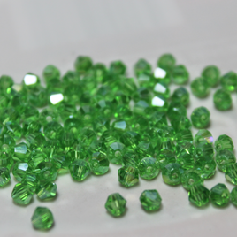 3mm Transparent Green AB Glass Bicone - 3B16