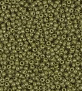 15/0 Japanese Opaque Olive Green Dynasty - 411L