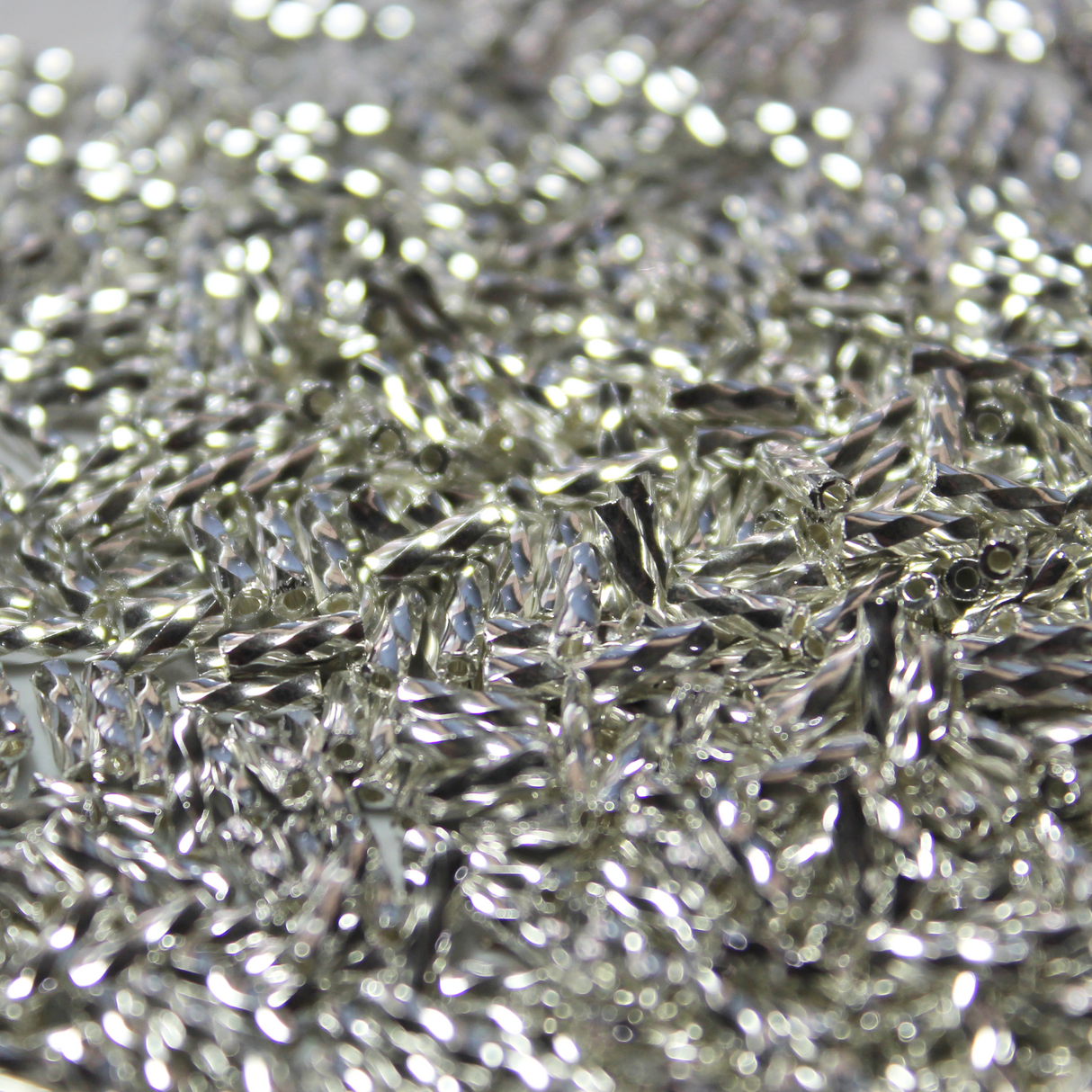 Metallic Silver Bugles ~ 6mm SPIRAL 470