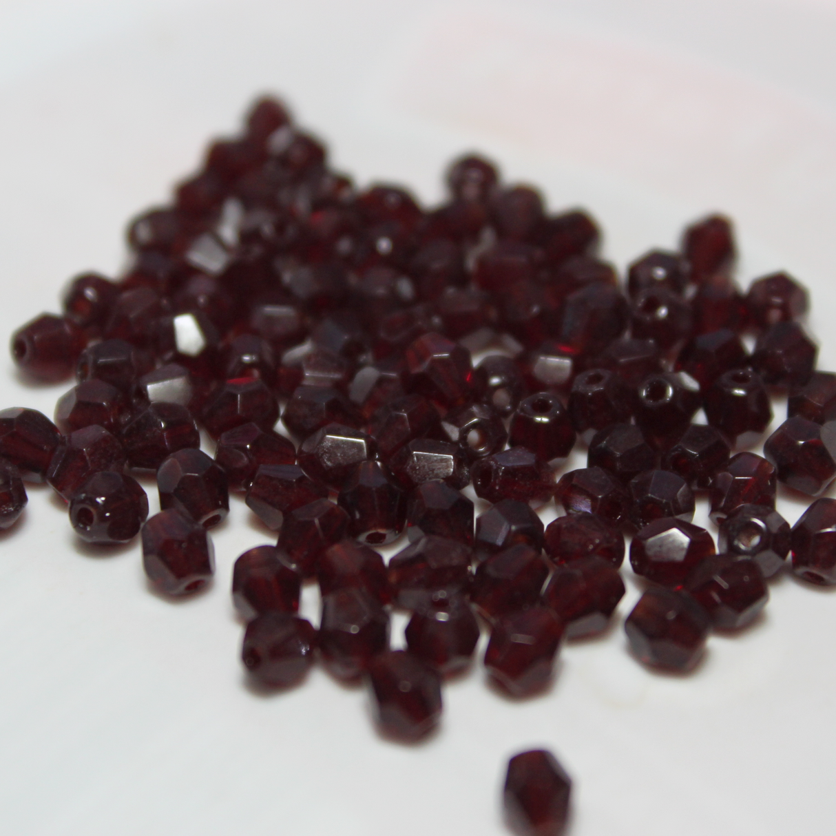 4mm Czech Transparent Garnet Glass Bicone - 4B02-A
