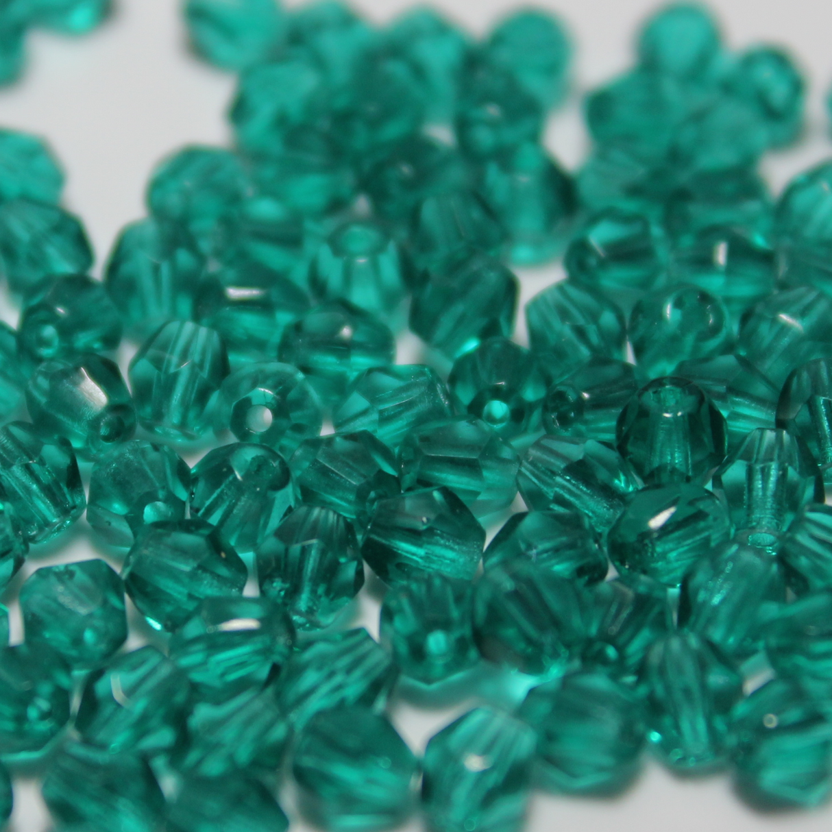4mm Czech Transparent Teal Glass Bicone - 4B03-A