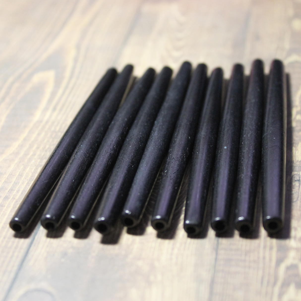 4" Black Hairpipe, 10 pieces - HP 8
