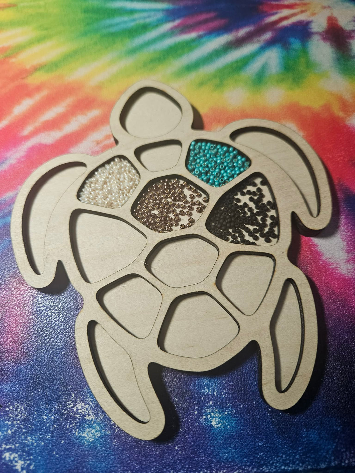 Wooden Turtle Bead Tray