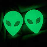 1 & 1/4" Glow in the dark Green Alien Cabochons - S12
