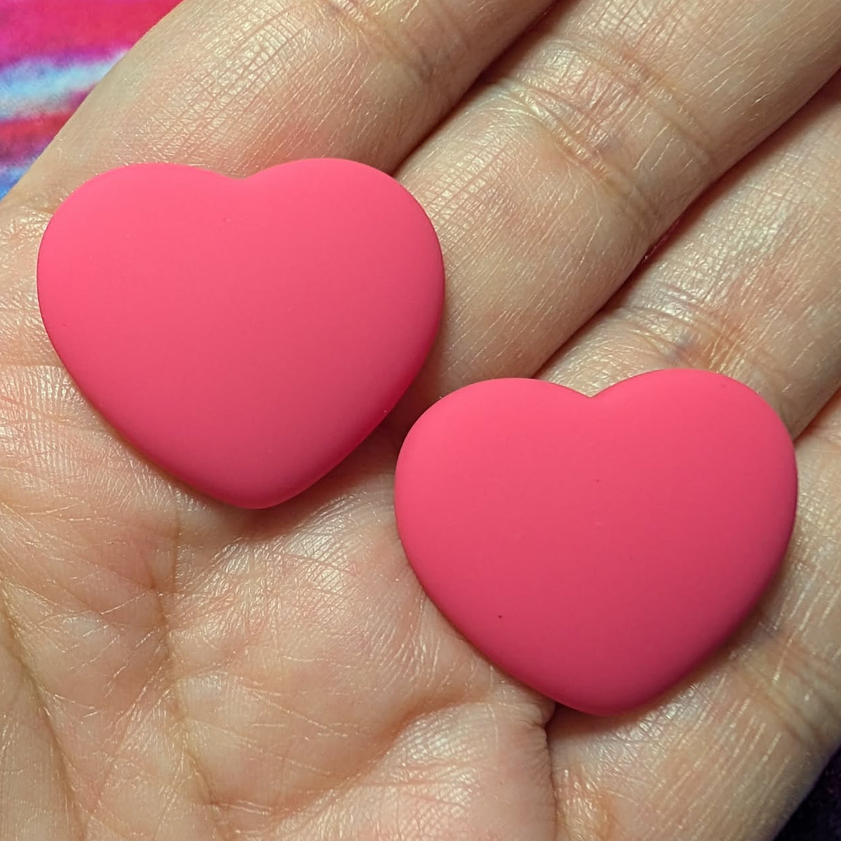 23x27 mm Matte Heart Resin Cabochon Dark Rose - P104