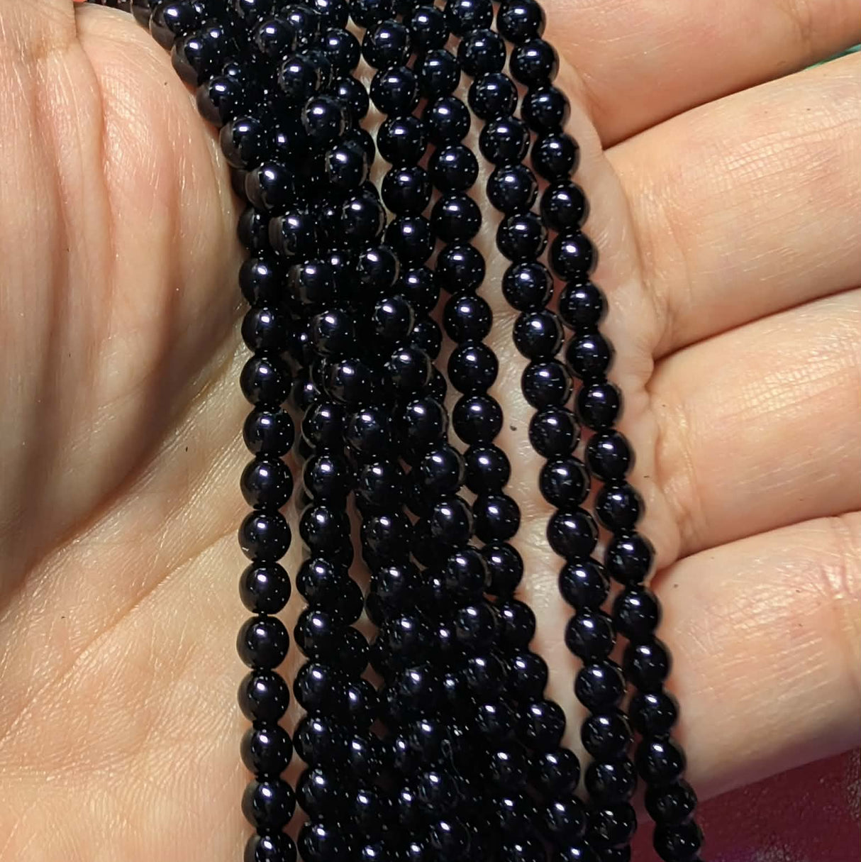 4mm Czech Glass Pearls ~Black Pearl - PRL 3