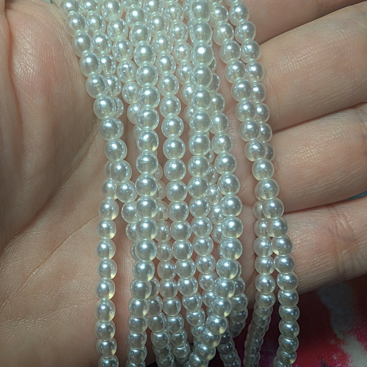4mm Czech Glass Pearls ~Bridal Bright White - PRL 1