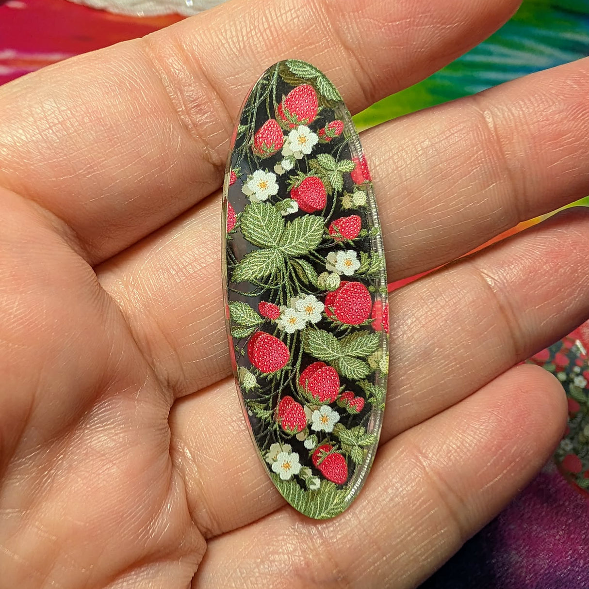 2" Strawberry Vine Oval Mirror - S229