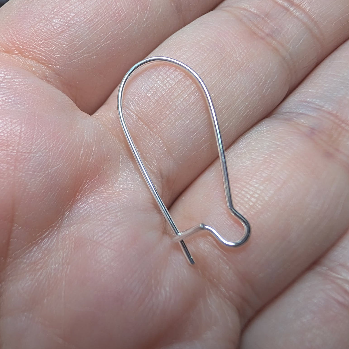 Medium Silver Plated Kidney Ear Hooks, 6 pair - KH2