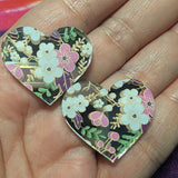 1" Cherry Blossom Heart Mirror - S59