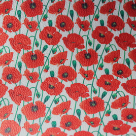 Faux Leather Sheet - Poppy Field - 74