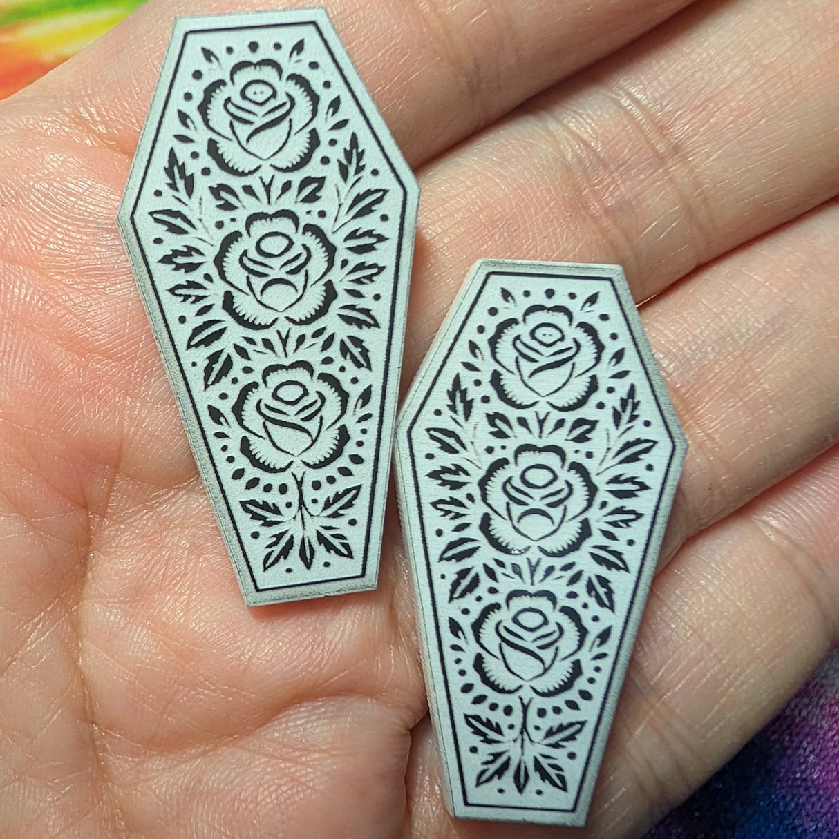 1 1/2" Immortal White Rose Acrylic Cabochons - P111