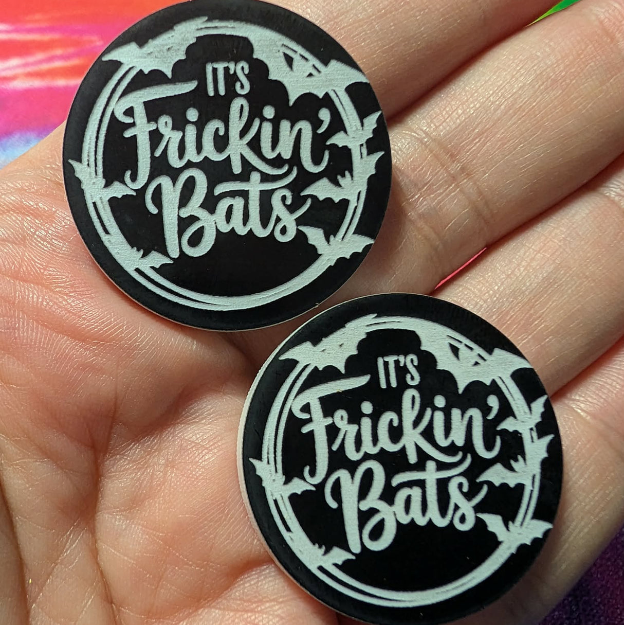 1 1/4" Frickin' Bats Circle Cabochons - P58