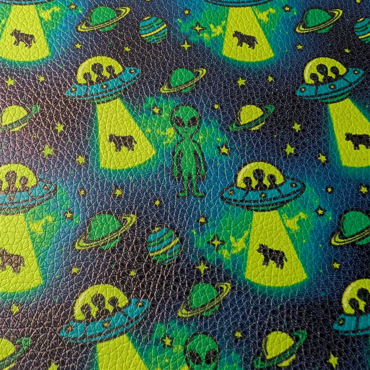 Faux Leather Sheet - Beam me up Moo - 17