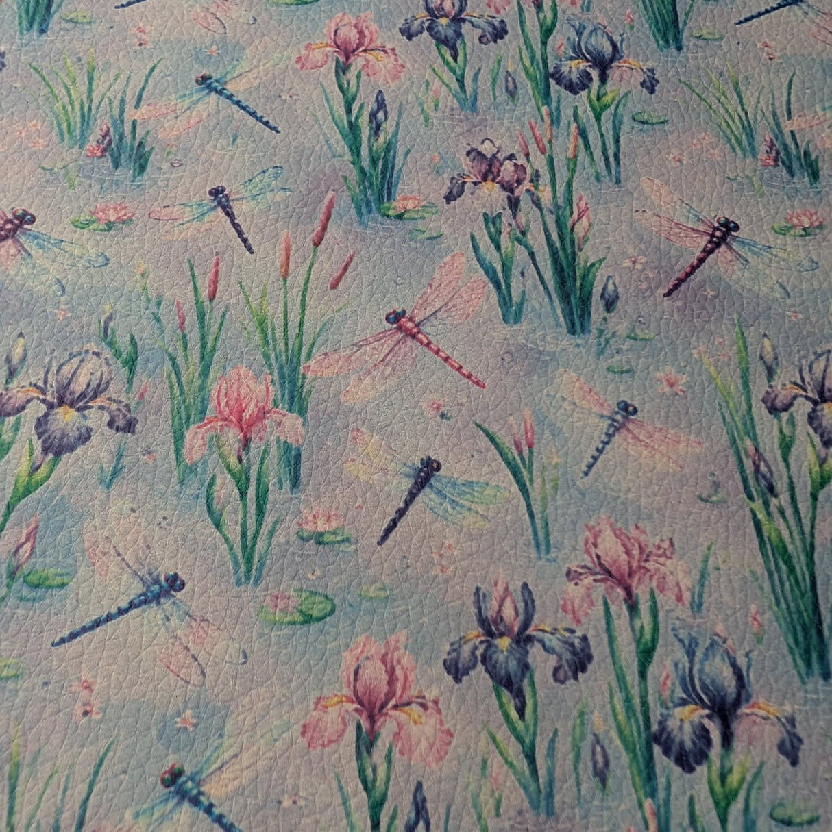 Faux Leather Sheet - Dragonfly Lagoon - 70