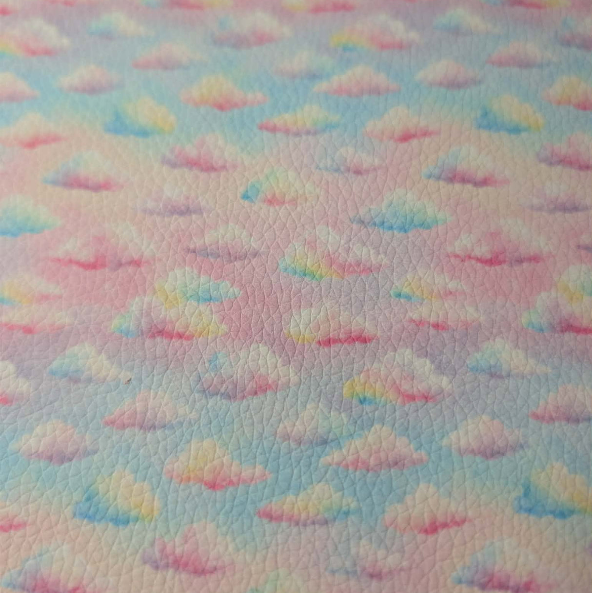 Faux Leather Sheet -  Cotton Candy Clouds - 97
