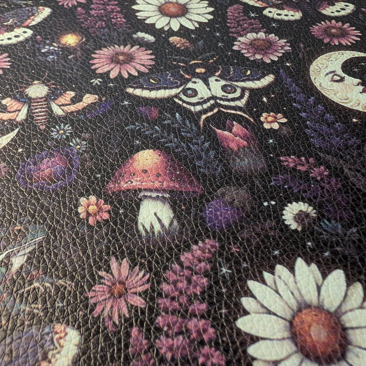 Faux Leather Sheet - Moon Bloom - 43