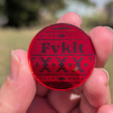 1 1/4" Fvkit Red Mirror Circle Cabochons - P127