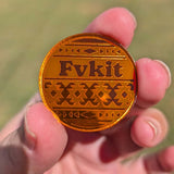 1 1/4" Fvkit Orange Mirror Circle Cabochons - P128