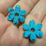 5/8" Acrylic Turquoise Daisy  Connectors - P148