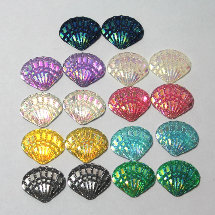 18x15mm Seashell AB Resin Cabochons - Gem Pack #8