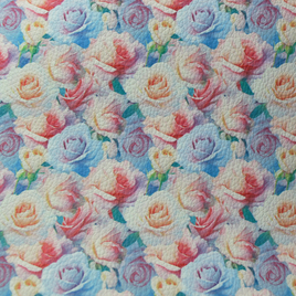 Faux Leather Sheet - Pastel Roses - 96