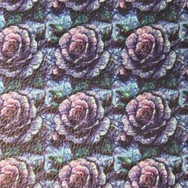 Faux Leather Sheet - Purple Cabbage Rose - 98