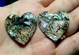 Abalone Veneer Acrylic Hearts - AB1